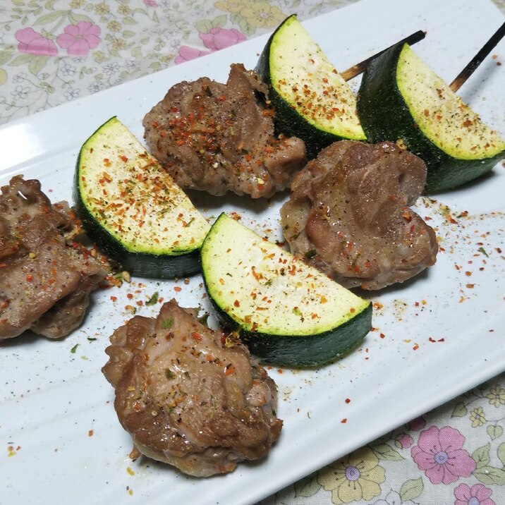 ズッキーニと豚肉の串焼き☆